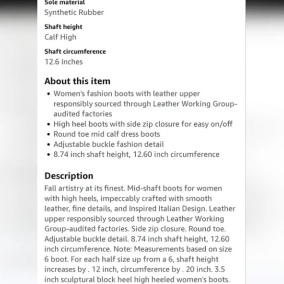 Franco Sarto Wyatt Mid‎ Calf Leather Boot Gray New Size 9 - Picture 9 of 9